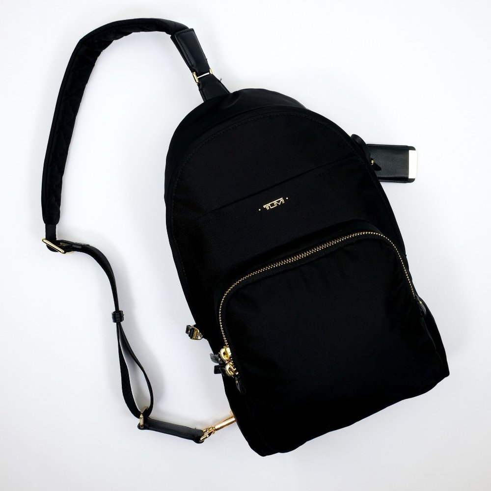 TUMI Women's Brive Black Crossbody Sling Backpack